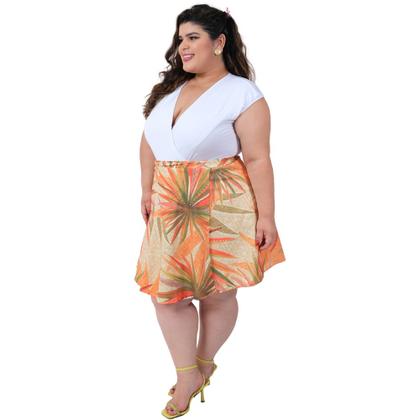 Imagem de Saia Estampada Envelope Transpassada Curta Moda Feminina