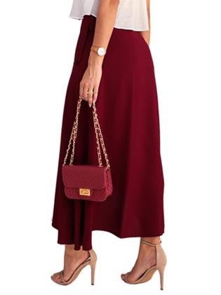 Imagem de saia feminina longa envelope de viscolinho com forro com fenda lateral 