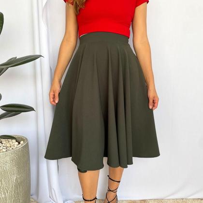 Imagem de Saia Gode Midi Rodada Social Moda Evangélica Congresso