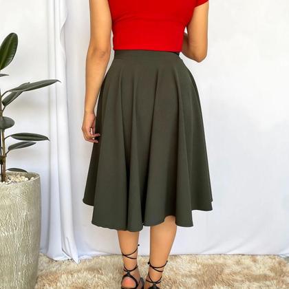 Imagem de Saia Gode Midi Rodada Social Moda Evangélica Congresso