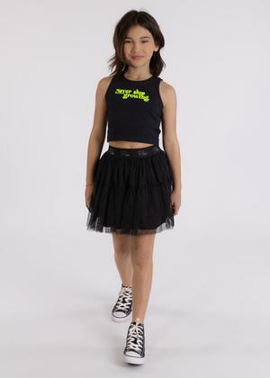 Imagem de Saia Infantil com Tule Franzido e Elástico Personalizado Plii