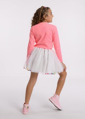 Imagem de Saia Infantil em Tule com Pompons Colorido