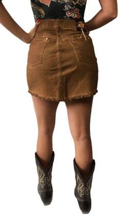Imagem de Saia Jeans Feminina Ocre Desfiada - BUPHALLOS Ref:000200