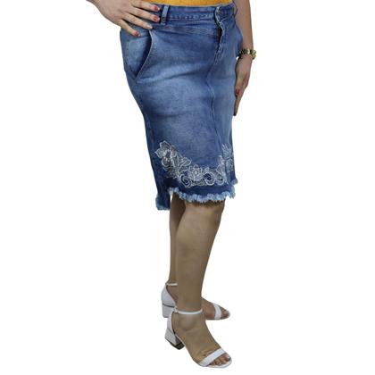 Imagem de Saia Jeans Midi Bordada Sarai 5274