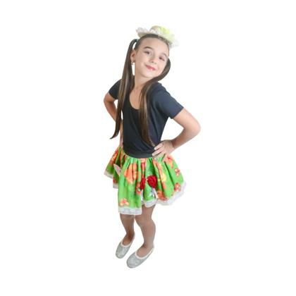 Imagem de Saia Junina Infantil Festa Junina Caipira Luxo São João Arraia Caipirinha Menina Quermesse Quadrilha