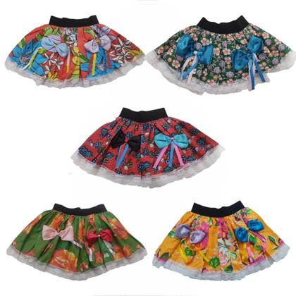 Imagem de Saia Junina Infantil Festa Junina Caipira Luxo São João Arraia Caipirinha Menina Quermesse Quadrilha