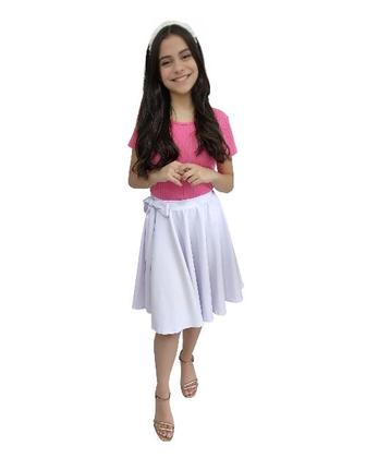 Imagem de Saia Laço Godê Duplo Infantil Branca