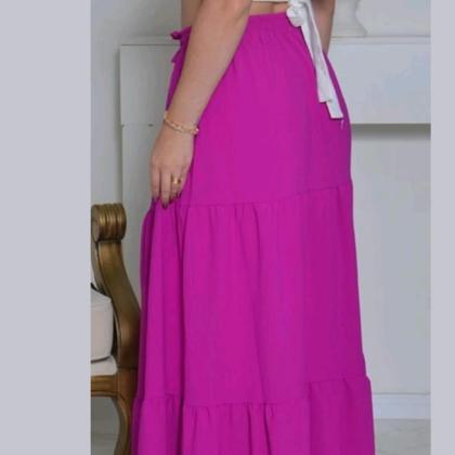 Imagem de Saia Longa 3 Marias Camadas moda Evangélica Rodada Elástico na Cintura