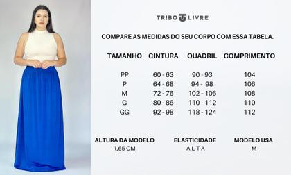 Imagem de Saia Longa Básica Feminina Cintura Alta Viscolycra Tribo Livre