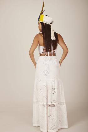 Imagem de Saia Longa Broderie Branca Yacamim G6