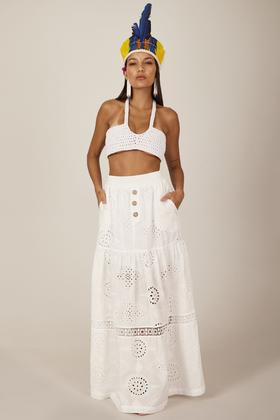 Imagem de Saia Longa Broderie Branca Yacamim G6