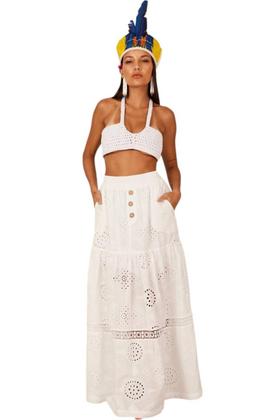 Imagem de Saia Longa Broderie Branca Yacamim G6