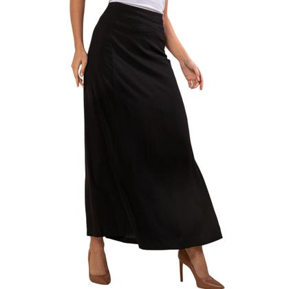 Imagem de Saia Longa Moda Evangélica Viscolinho Lisa Com Ziper Lateral