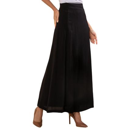 Imagem de Saia Longa Moda Evangélica Viscolinho Lisa Com Ziper Lateral