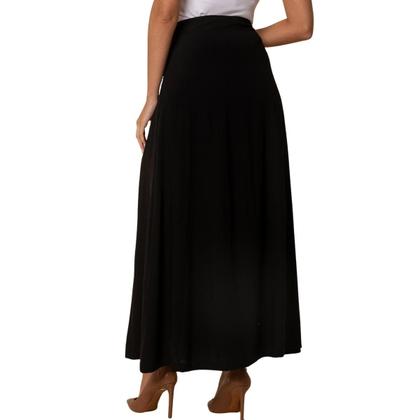 Imagem de Saia Longa Moda Evangélica Viscolinho Lisa Com Ziper Lateral