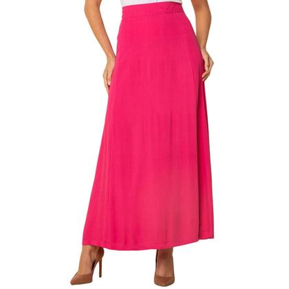 Imagem de Saia Longa Moda Evangélica Viscolinho Lisa Com Ziper Lateral