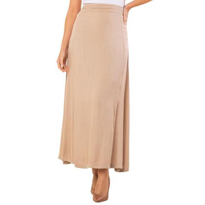 Imagem de Saia Longa Moda Evangélica Viscolinho Lisa Com Ziper Lateral