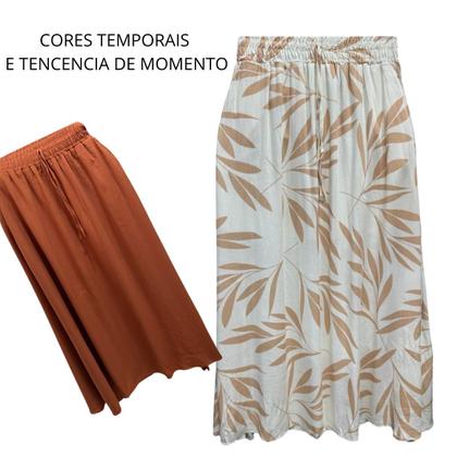 Imagem de Saia Luxo Confort forrada com Fenda e bolso elástico 8 cm