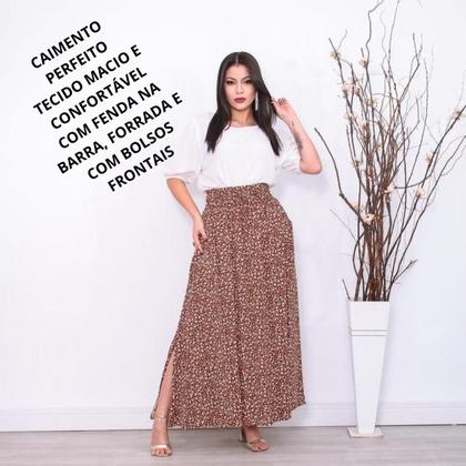 Imagem de Saia Luxo Confort forrada com Fenda e bolso elástico 8 cm
