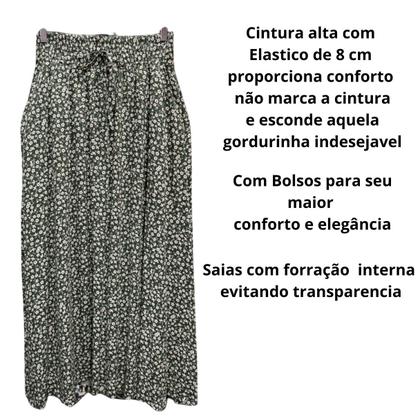 Imagem de Saia Luxo Confort forrada com Fenda e bolso elástico 8 cm