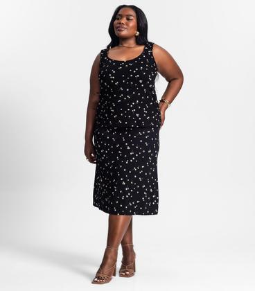Imagem de Saia Mdi Plus Size Estampada Secret Glam Preto
