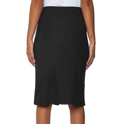 Imagem de Saia Midi Babado Com Botões e Bolso Bengaline Moda Evangélica