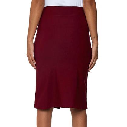 Imagem de Saia Midi Babado Com Botões e Bolso Bengaline Moda Evangélica