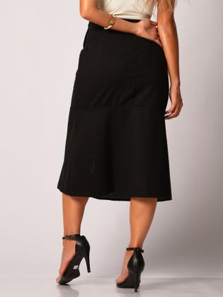 Imagem de Saia Midi De Linho Com Bolsos Acompanha Cinto