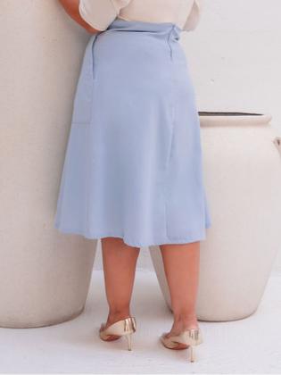Imagem de Saia Midi De Linho Plus Size Elegante