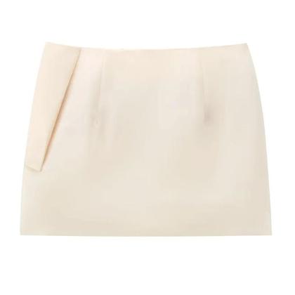 Imagem de Saia Midi em Cetim para Mulheres - Modelo Plissado com Arco - Verão 2024