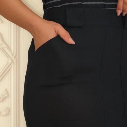 Imagem de Saia Midi em Linho com Elastano