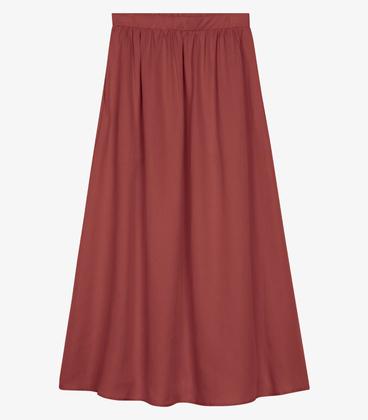 Imagem de Saia Midi Endless Tencel Twill Feminina Marrom