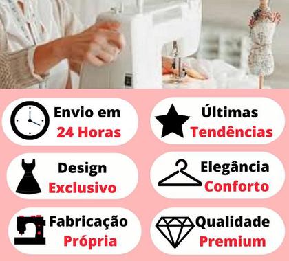 Imagem de Saia Midi Feminina Fendas Laterais Elástico na Cintura em Algodão