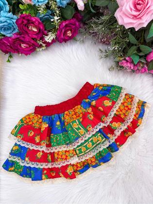 Imagem de Saia Mini Miss Junino Fogueira do Sertão - Vestido Infantil para Festas Juninas