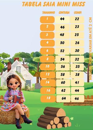 Imagem de Saia Mini Miss Junino Fogueira do Sertão - Vestido Infantil para Festas Juninas