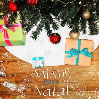 Imagem de Saia para Árvore De Natal de Veludo Pelo Alto Branco Detalhes Prata Dourado 90cm