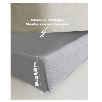 Imagem de Saia Para Cama Box Casal King Size Matelada Microfibra sem elastico