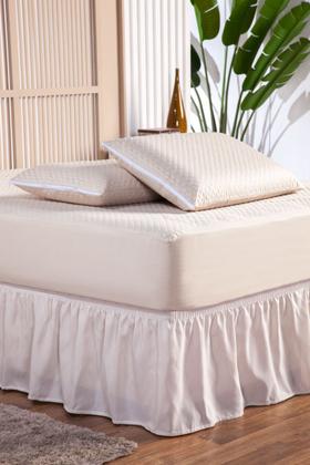 Imagem de Saia para Cama Box Casal Protetor Padrão com Elástico em Toda Volta Ajustável Micropercal