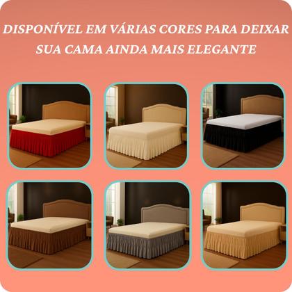 Imagem de Saia Para Cama Box Casal, Queen E King Size - Duplo Elástico Reforçado