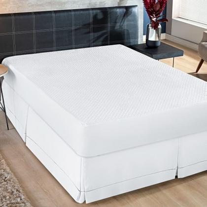 Imagem de Saia Para Cama Box Solteiro Ponto Palito 1 Peça - Branco