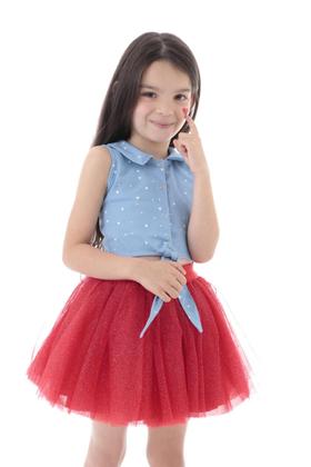 Imagem de Saia Princesa Tutu VERMELHA com Brilho