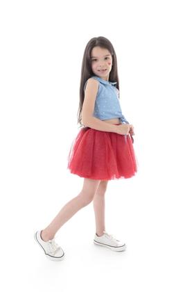 Imagem de Saia Princesa Tutu VERMELHA com Brilho