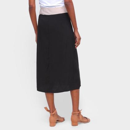 Imagem de Saia Road Mel Midi Bicolor Detalhe Botões