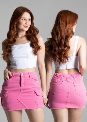 Imagem de Saia Sarja Sawary Cargo - 275169 Rosa