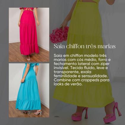 Imagem de Saia susie chiffon três marias feminino