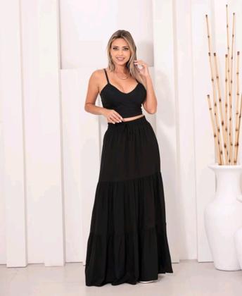 Imagem de Saia Três Maria Em Viscolinho Com Forro