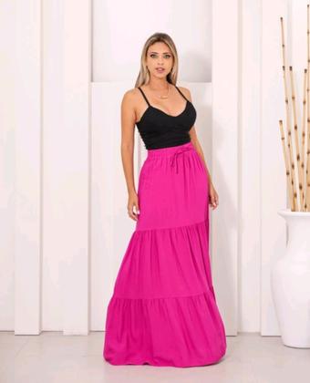 Imagem de Saia Três Maria Em Viscolinho Com Forro