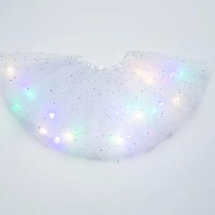 Imagem de Saia Tule Tutu Infantil  Led e Glitter Pisca