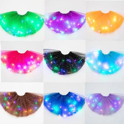 Imagem de Saia Tule Tutu Infantil  Led e Glitter Pisca
