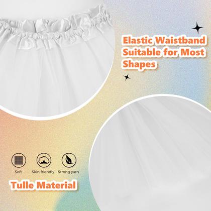 Imagem de Saia tutu BFONS de tule de 3 camadas para mulheres branca